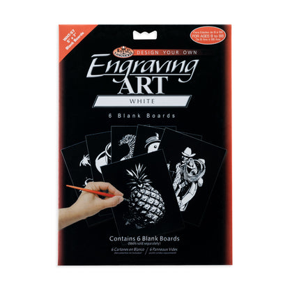 WHT Series | Engraving Art™ 6pc White Foil Blank Boards