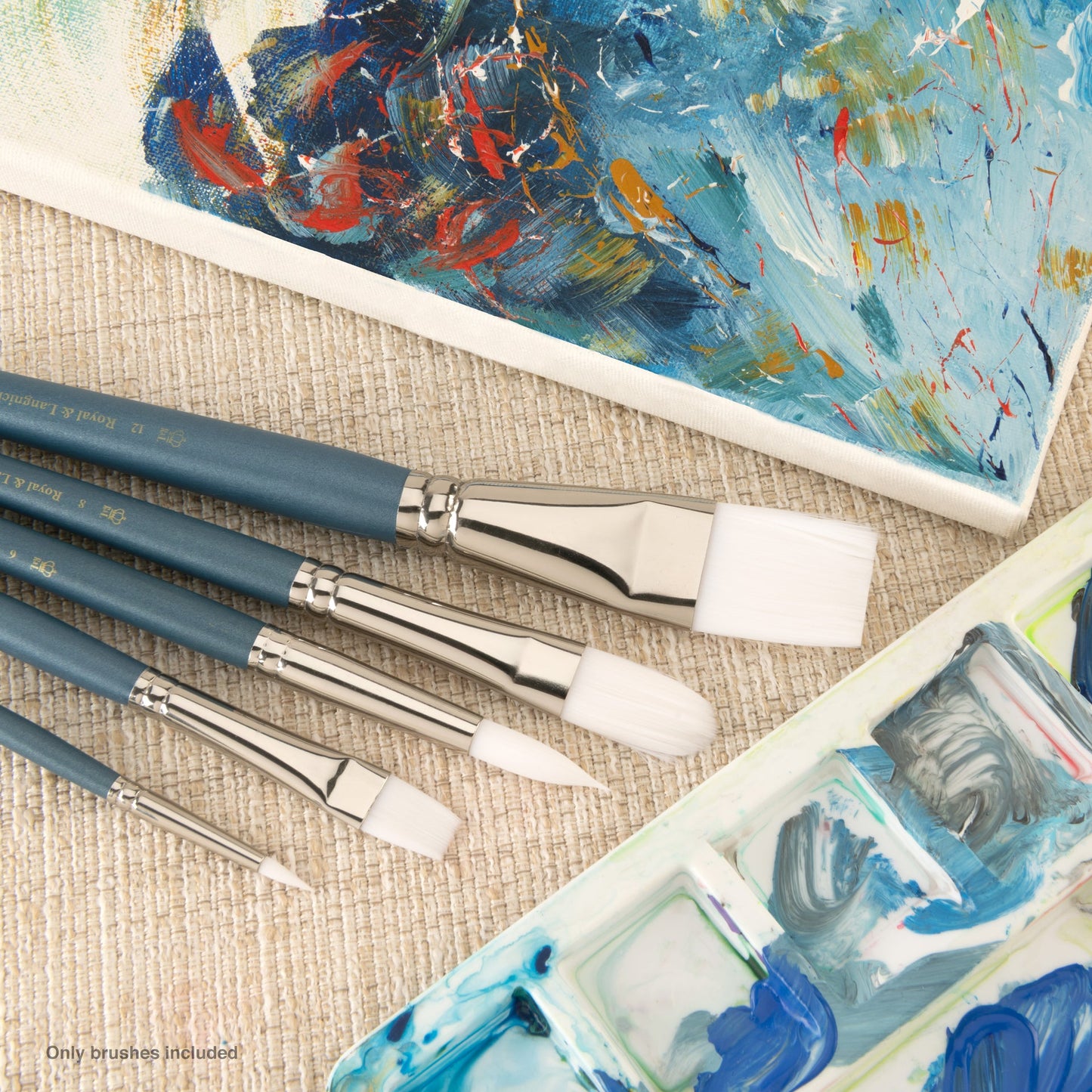 WAL-RSET-9188-RFID | Royal & Langnickel 5pc White Taklon Variety Brush Set