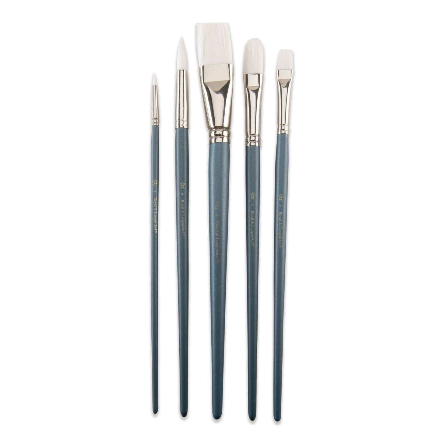 WAL-RSET-9188-RFID | Royal & Langnickel 5pc White Taklon Variety Brush Set