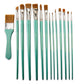 RSET-9404 | 15pc Brown Taklon Long Handle Variety Brush Set