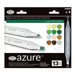 NEW Azure Marker Set 13/Pkg-Spring Colors Artist Tools