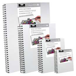 Royal & Langnickel Essentials - 3 Pack 5.5 x 8.5 Spiralbound Drawing  Sketch Book - 80 Sheets, 65 lb. Paper