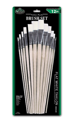 Royal & Langnickel RSET-9606 White Taklon Round Brush Set 