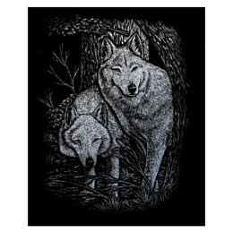 Wolves Royal and Langnickel Gold Engraving Art 