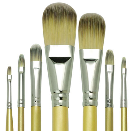 Royal & Langnickel Fusion Paint Brush Set RFUS-304 Gold Handle Synthetic Round 