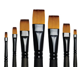 Royal & Langnickel - 5pc Soft Grip Synthetic Sable Artist Paint Brush Set -  Flat Variety