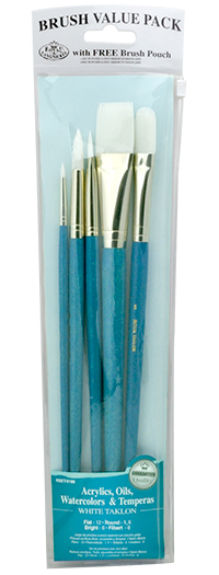 Pack of 6 Royal and Langnickel Detail Taklon Variety Brush Set Gold